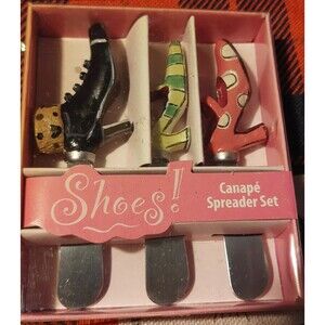 Vintage colorful shoes 3 piece canape set original box spreaders
